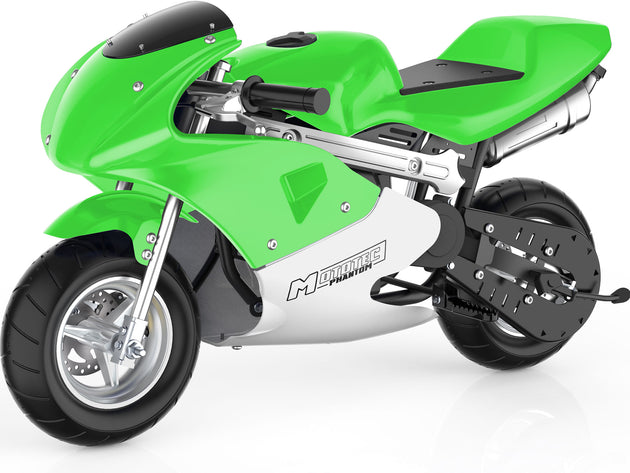 MotoTec Phantom Gas Pocket Bike 49cc 2-Stroke Green - Image 2