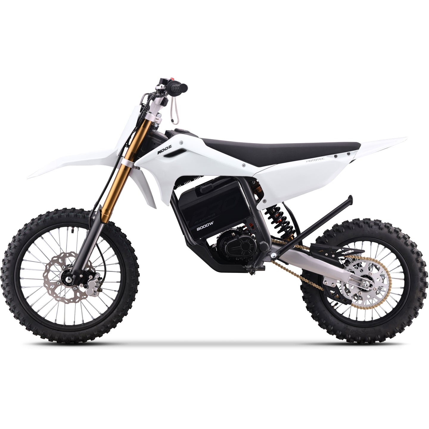 MotoTec 72v 8000w Pro Electric Dirt Bike 17/14 Lithium White - Image 4