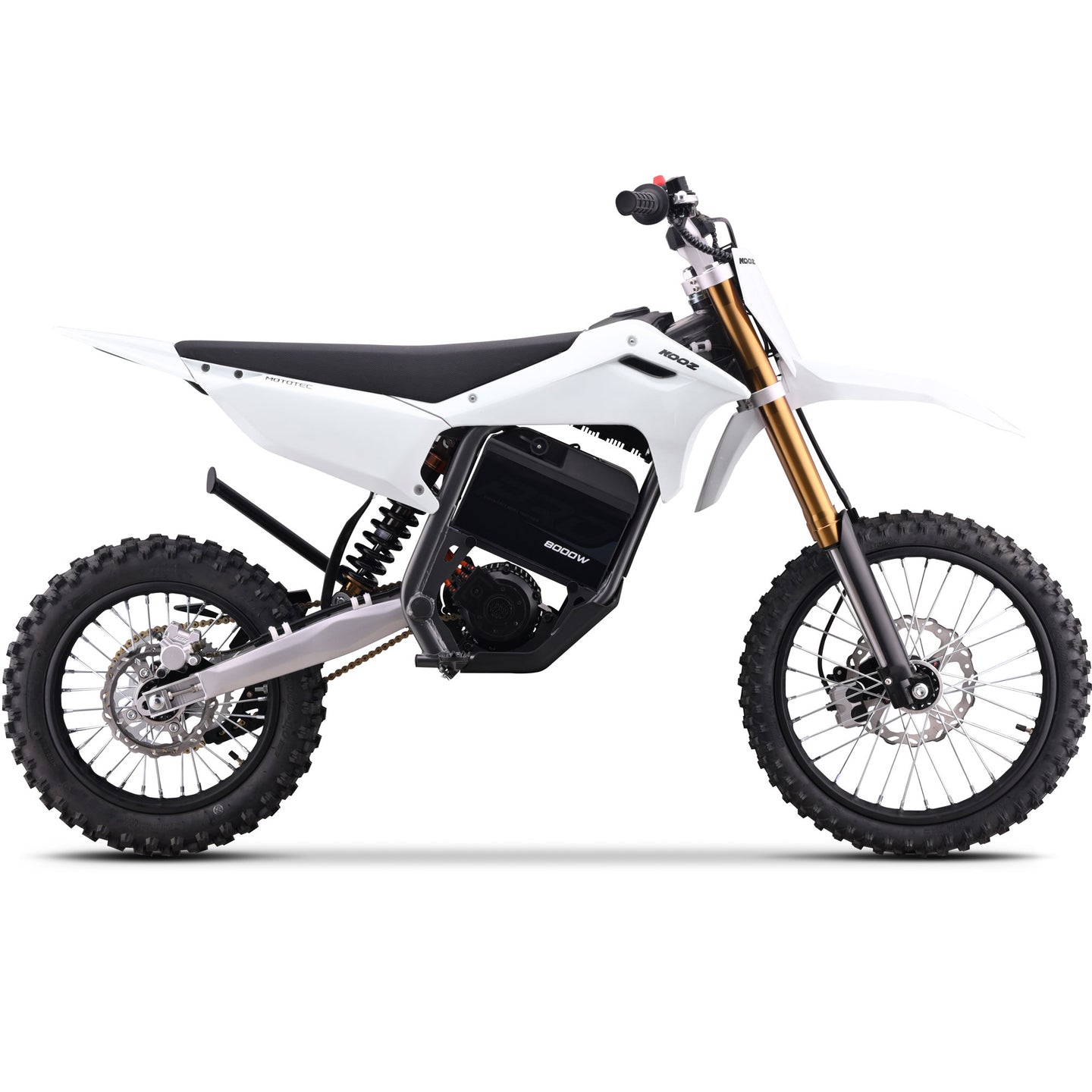 MotoTec 72v 8000w Pro Electric Dirt Bike 17/14 Lithium White - Image 5