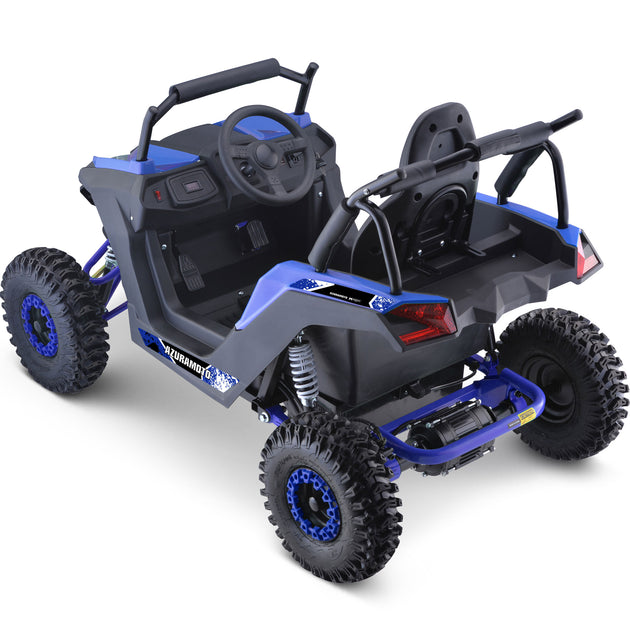 MotoTec Raider Kids UTV 48v 1200w Full Suspension Blue - Image 2
