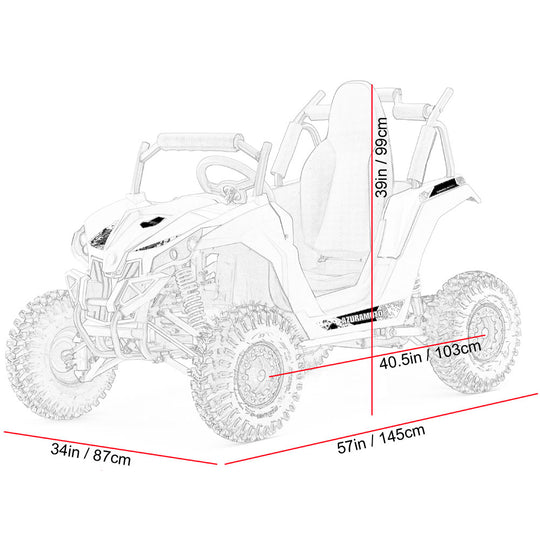 MotoTec Raider Kids UTV 48v 1200w Full Suspension Red - Image 6
