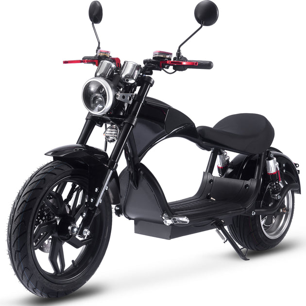 MotoTec Raven 60v 30ah 2500w Lithium Electric Scooter Black - Main View
