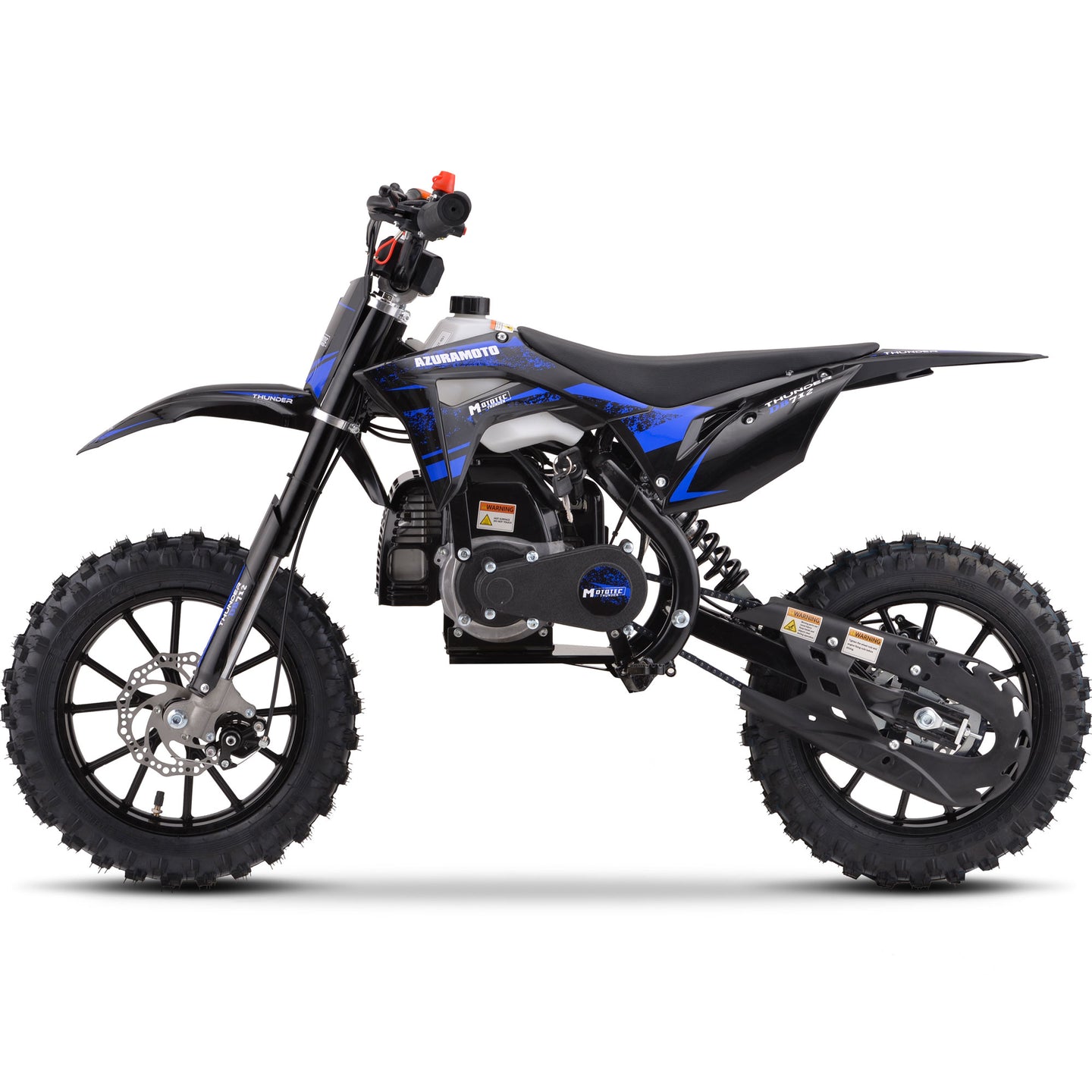 MotoTec Thunder 50cc 2-Stroke Kids Gas Dirt Bike Blue - Image 2
