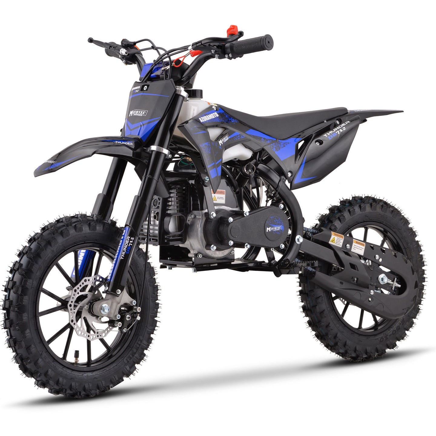 MotoTec Thunder 50cc 2-Stroke Kids Gas Dirt Bike Blue - Image 6
