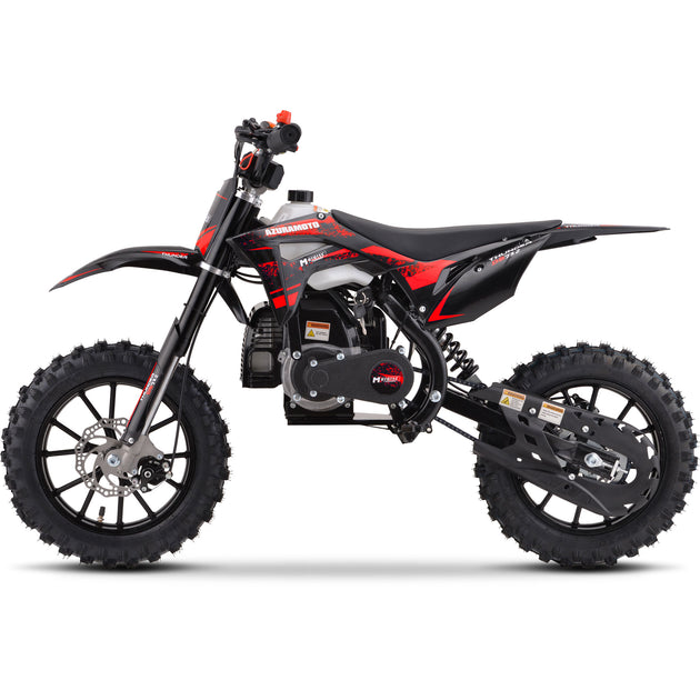 MotoTec Thunder 50cc 2-Stroke Kids Gas Dirt Bike Red - Image 2