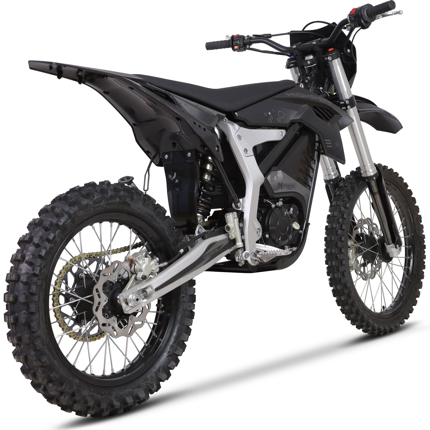 MotoTec Venom 72v 12000w 50ah Electric Dirt Bike White - Image 6