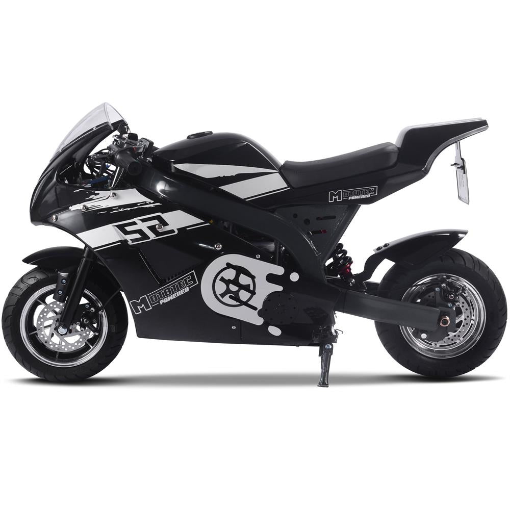 MotoTec | 48V/12Ah 1000W Electric Pocket Bike | MT-EP-Super_Black