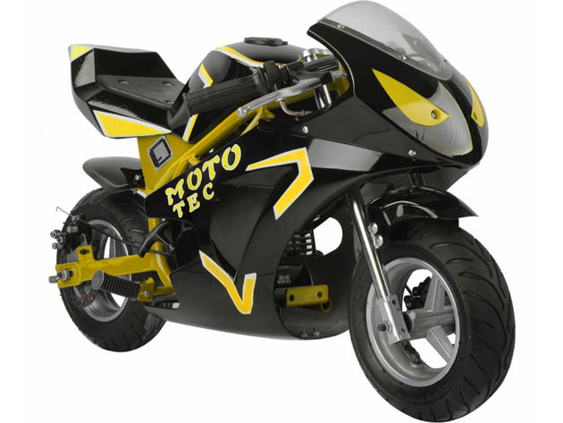 MotoTec Gas Pocket Bike GT 49cc 2-stroke Yellow