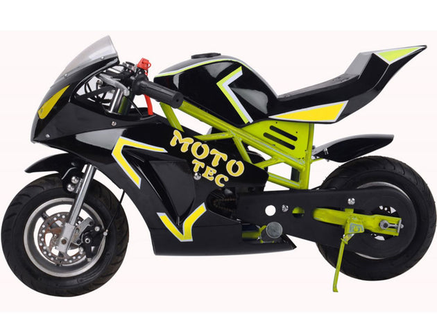 MotoTec Gas Pocket Bike GT 49cc 2-stroke Yellow - Image 2