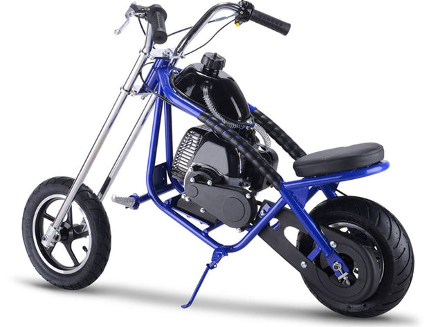 MotoTec 49cc Gas Mini Chopper Blue - Image 2