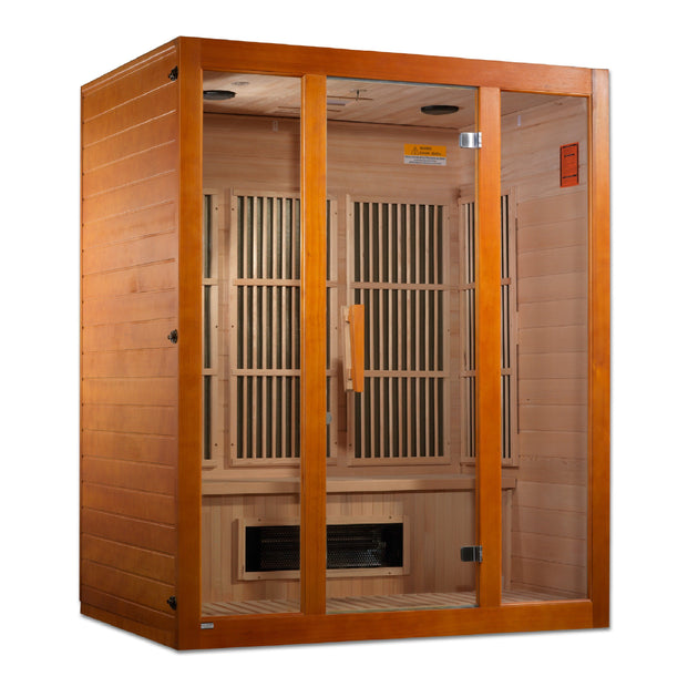 Golden Designs | Maxxus "Alpine" Dual Tech 3 person Low EMF FAR IR Sauna | MX-J306-02S