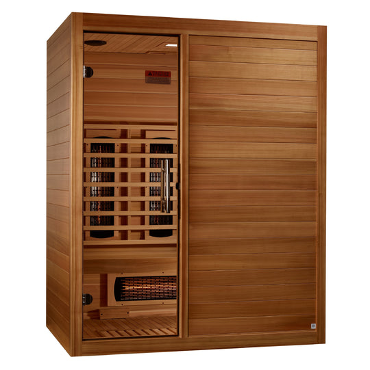 Golden Designs | Maxxus "S-Line" 3 Person Full Spectrum IR Sauna | MX-S306-01-FS-PC
