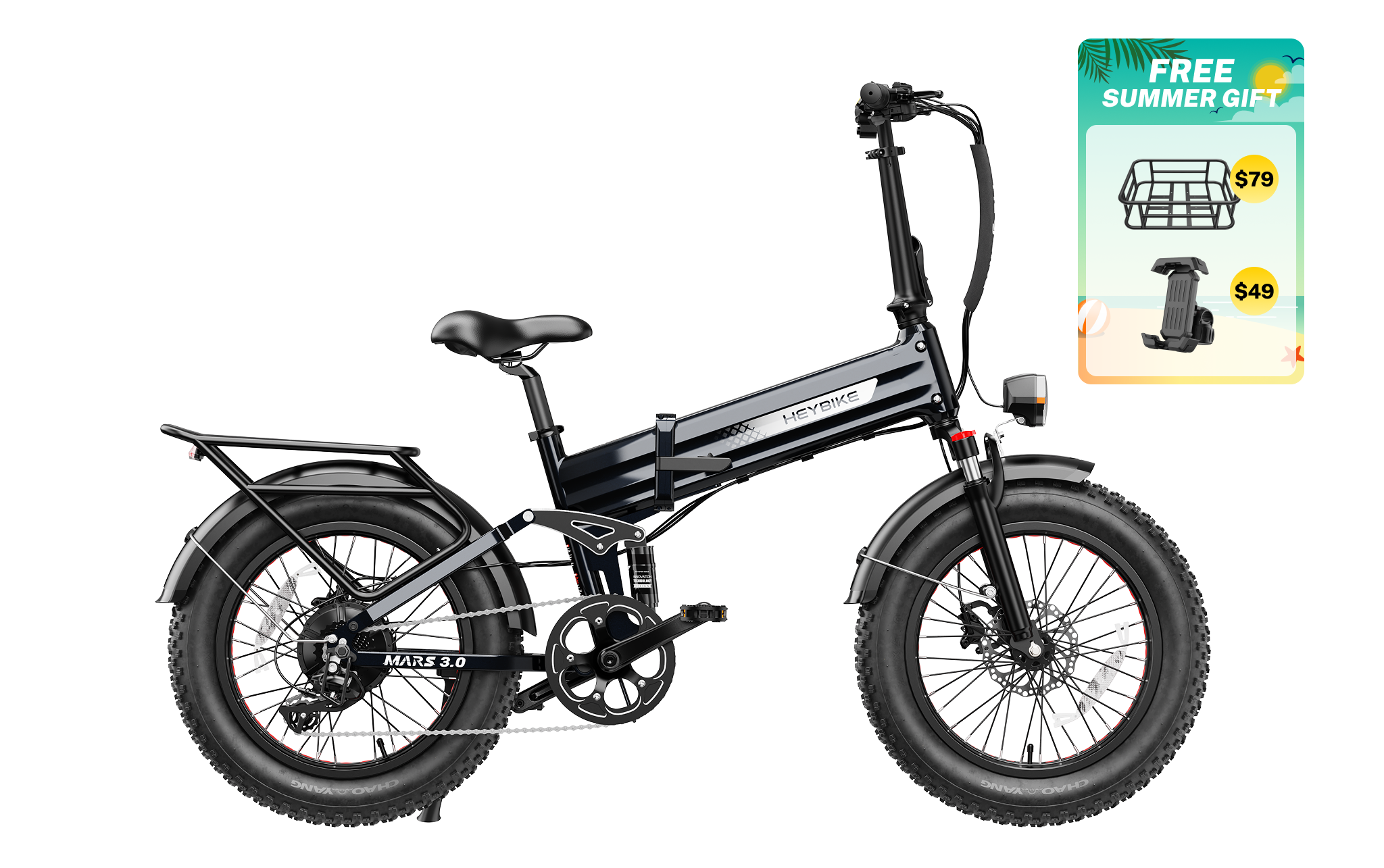 Heybike | Mars 3.0 Folding Fat-Tire Full-Suspension E-Bike