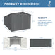 Chery Industrial 13'x20' Metal Garage Shed with Double Front Doors, Side Entry Door