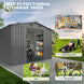 Chery Industrial 13'x20' Metal Garage Shed with Double Front Doors, Side Entry Door