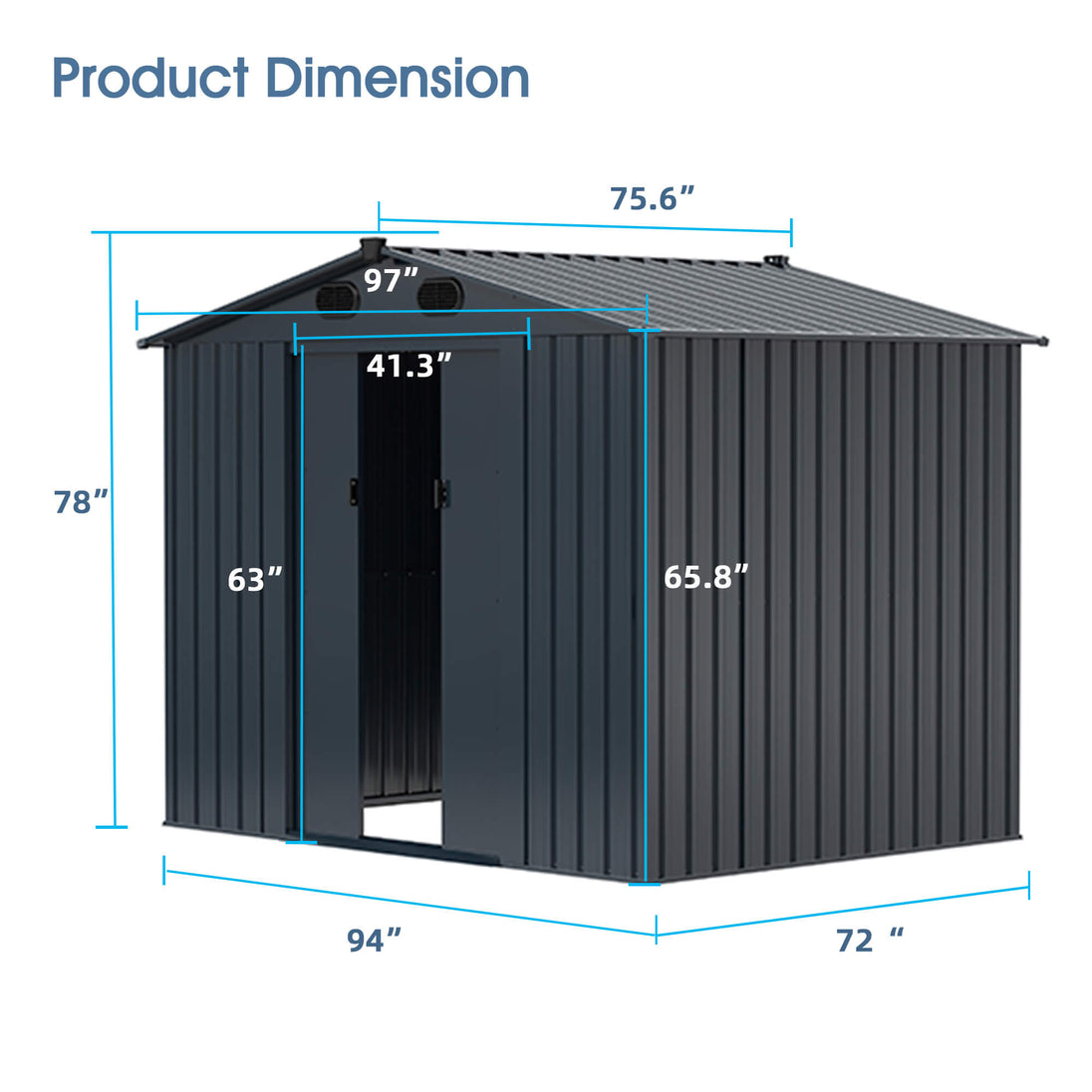 Chery Industrial 8'x6' Metal Storage Shed