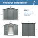 Chery Industrial 8'x6' Metal Storage Shed