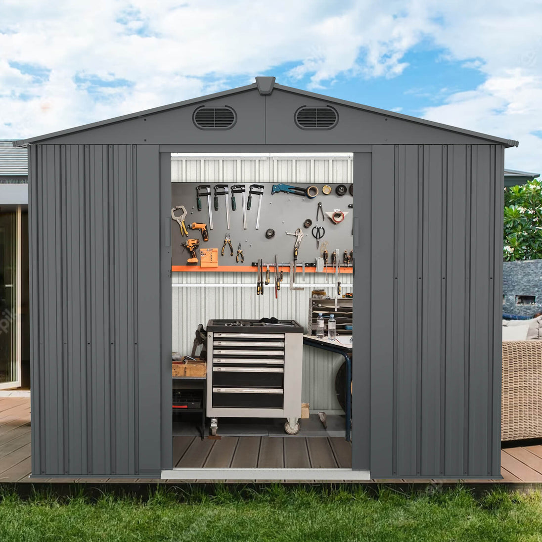 Chery Industrial 8'x6' Metal Storage Shed