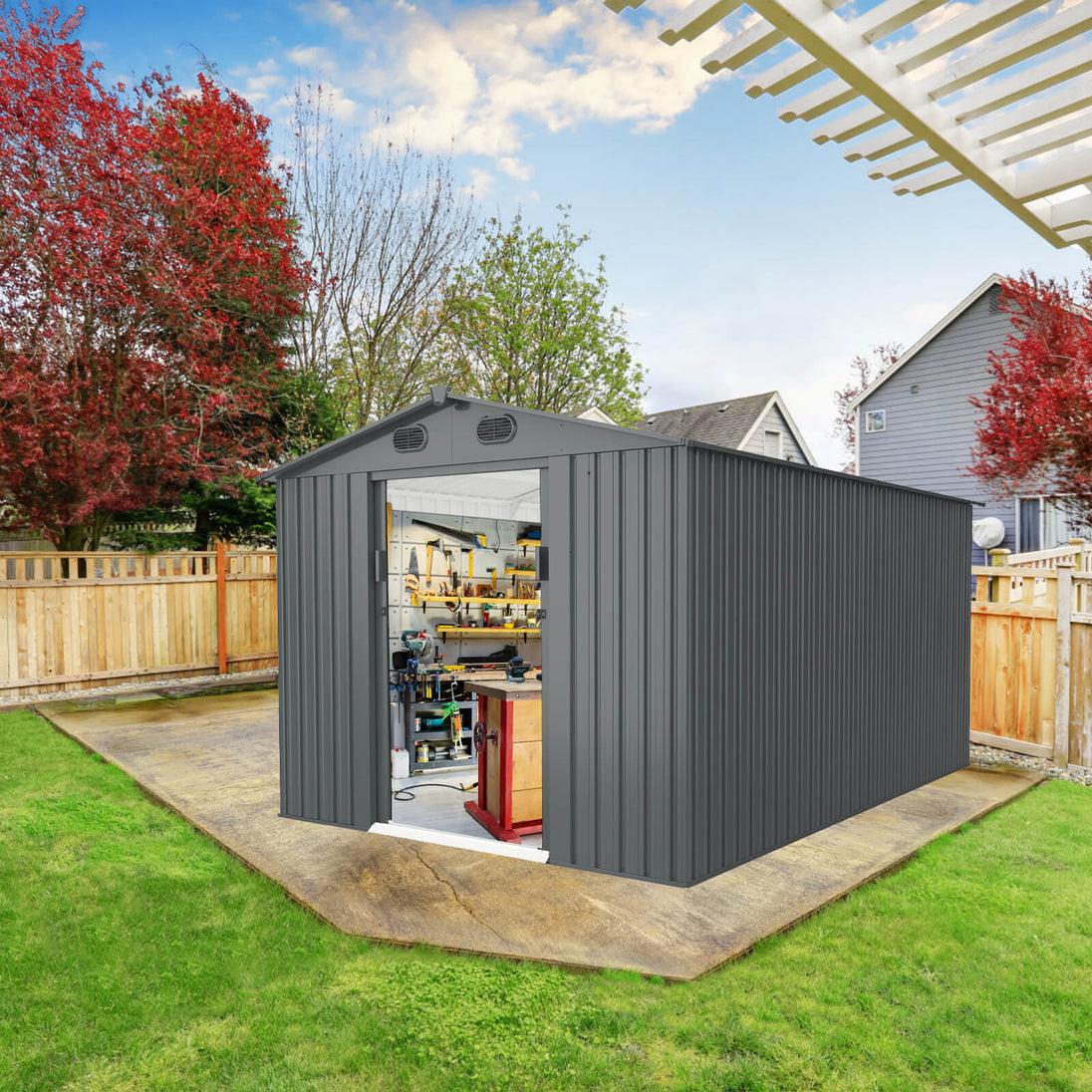 Chery Industrial 8'x12' Metal Storage Shed
