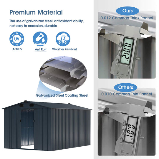 Chery Industrial 8'x12' Metal Storage Shed