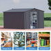 Chery Industrial 8'x12' Metal Storage Shed