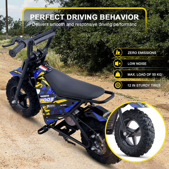 MotoTec 24v 250w (HP120E) Electric Powered Mini Bike Blue - Image 3