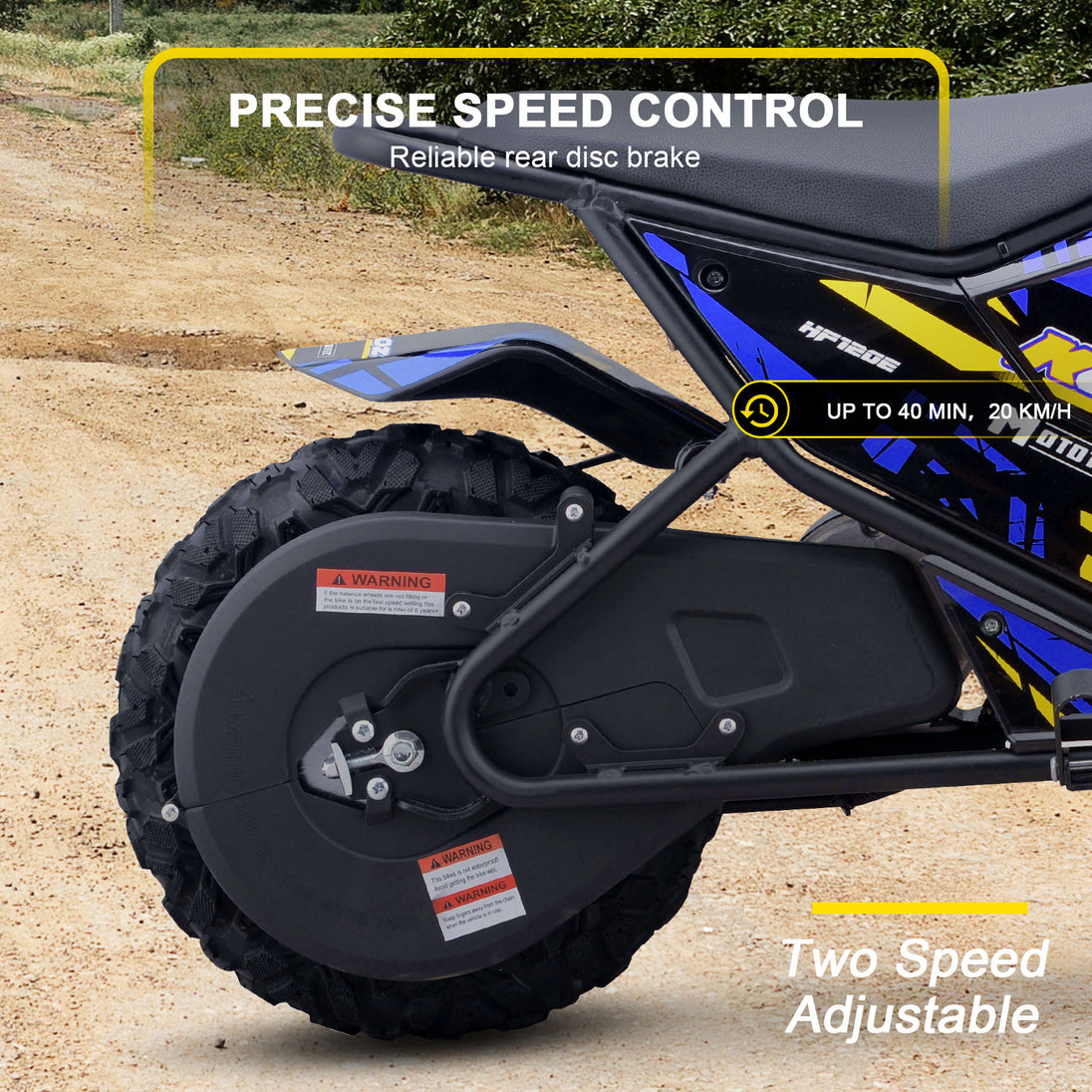 MotoTec 24v 250w (HP120E) Electric Powered Mini Bike Blue - Image 4