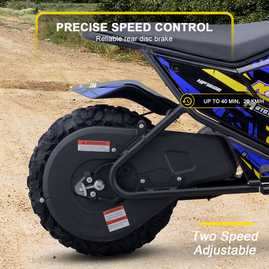 MotoTec 24v 250w (HP120E) Electric Powered Mini Bike Blue - Image 4