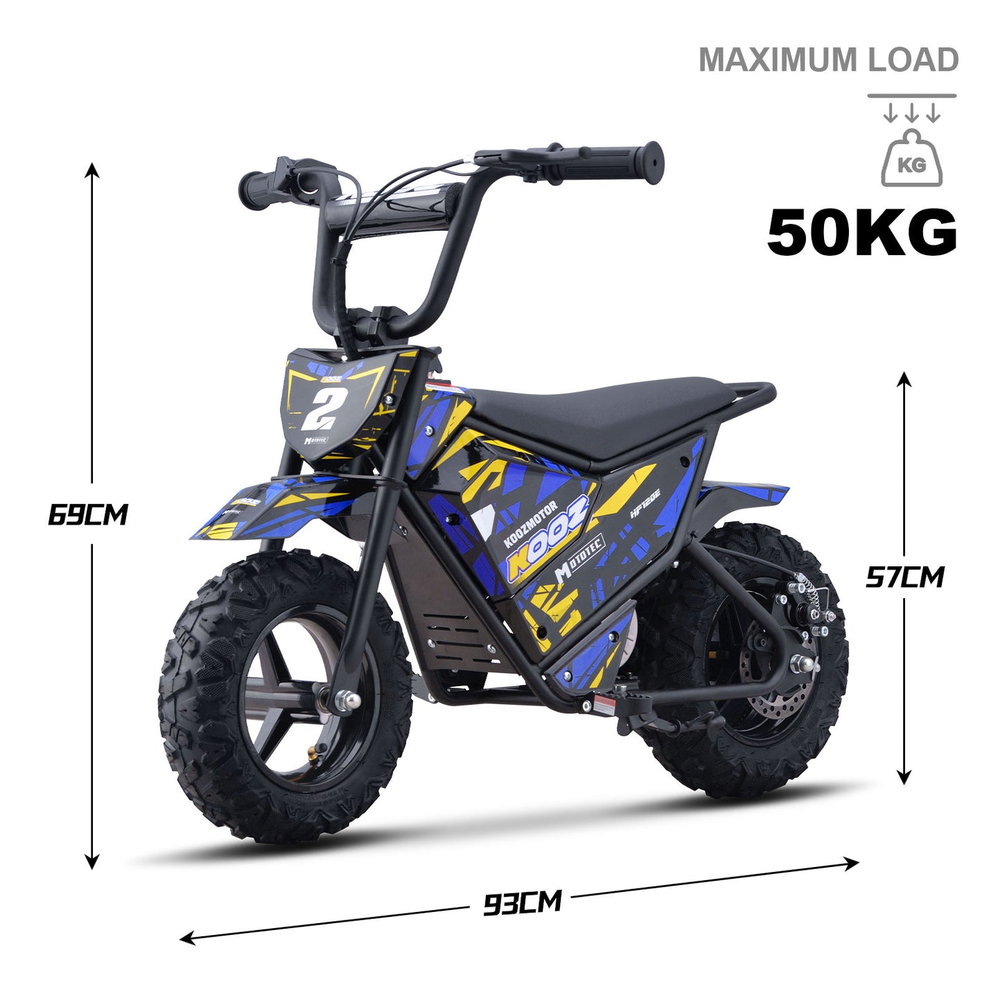 MotoTec 24v 250w (HP120E) Electric Powered Mini Bike Blue - Image 7