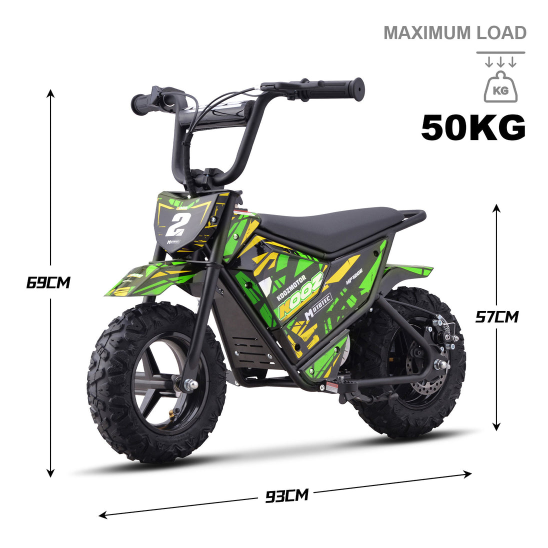MotoTec 24v 250w (HP120E) Electric Powered Mini Bike Green - Image 7