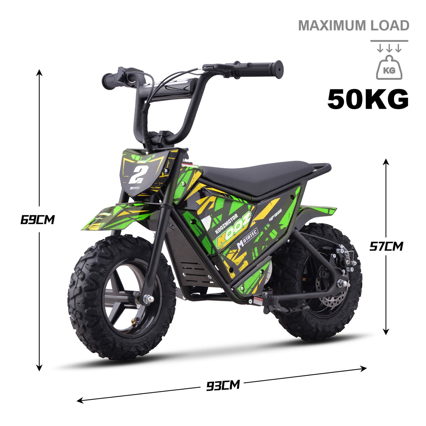 MotoTec 24v 250w (HP120E) Electric Powered Mini Bike Green - Image 7