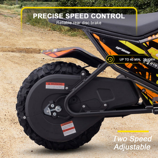 MotoTec 24v 250w (HP120E) Electric Powered Mini Bike Orange - Image 4