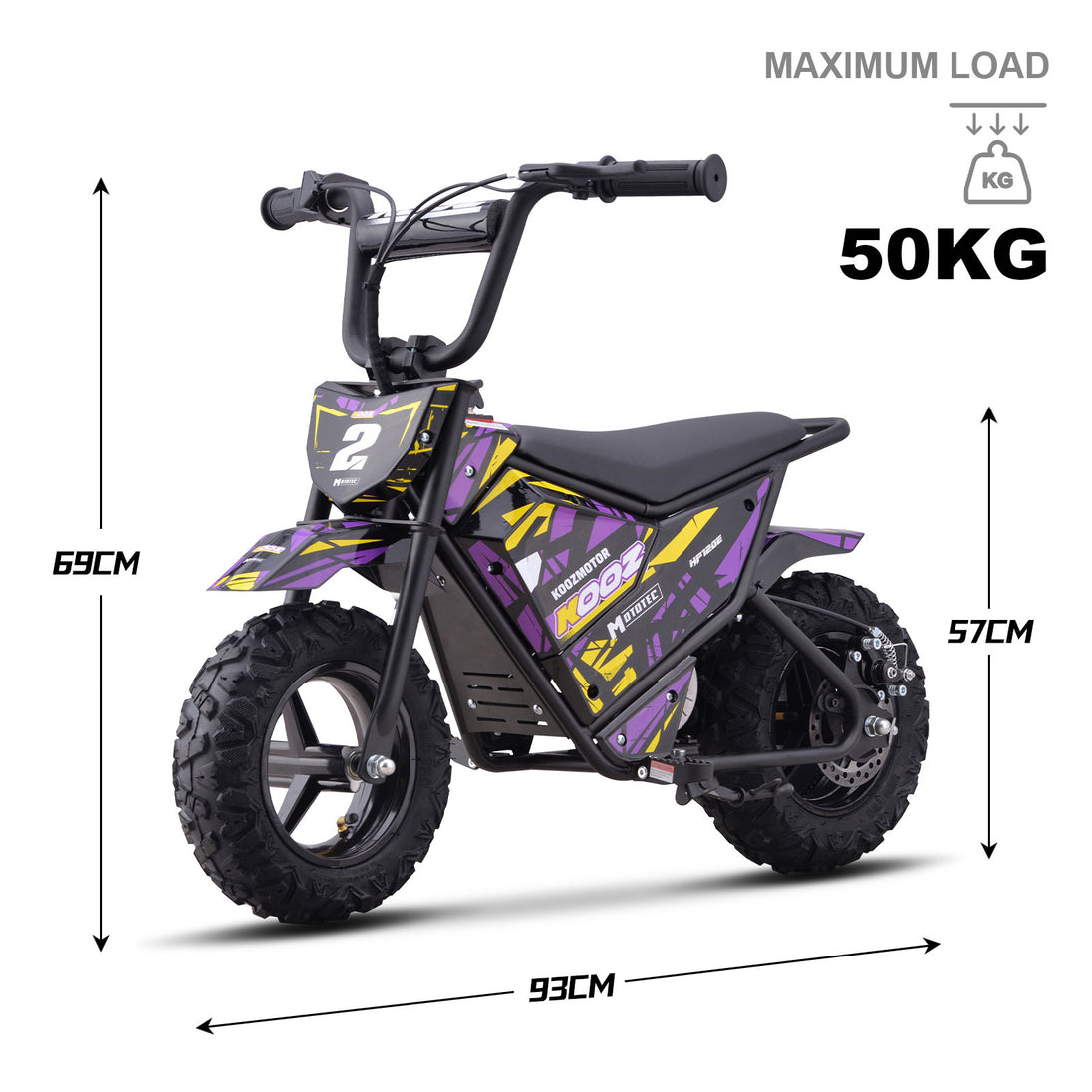 MotoTec 24v 250w (HP120E) Electric Powered Mini Bike Purple - Image 7