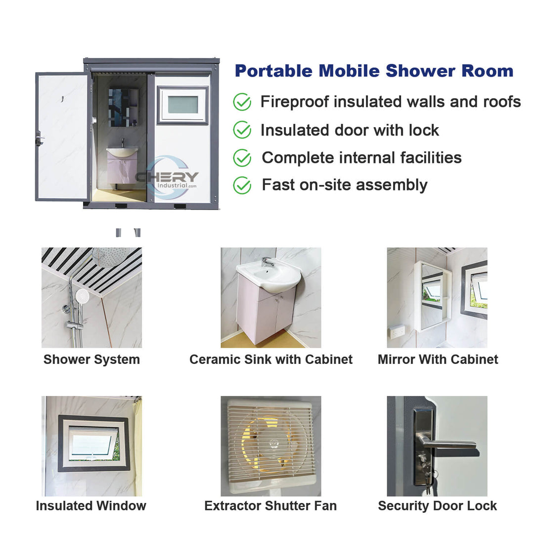 Chery Industrial Portable Mobile Shower Room