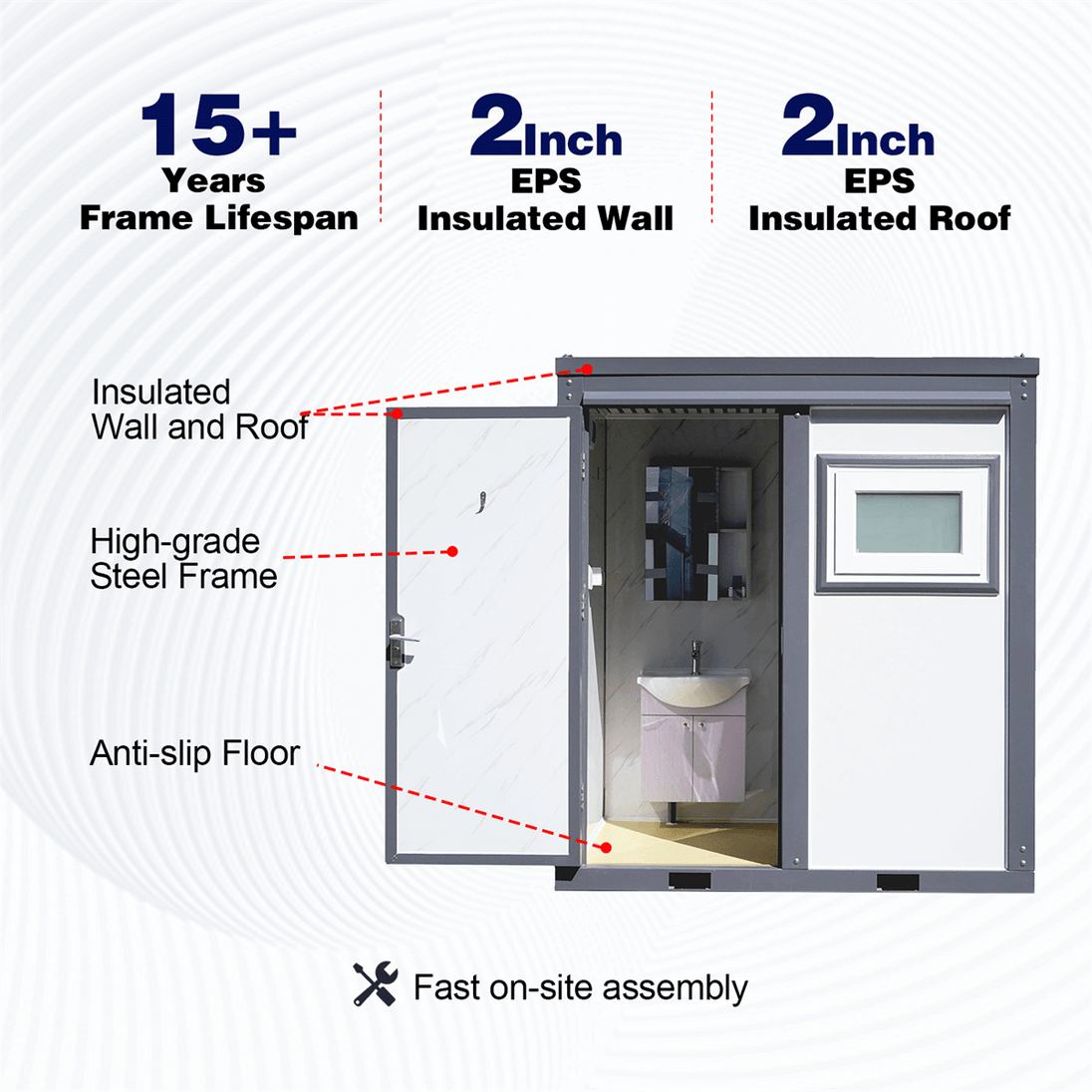 Chery Industrial Portable Mobile Shower Room