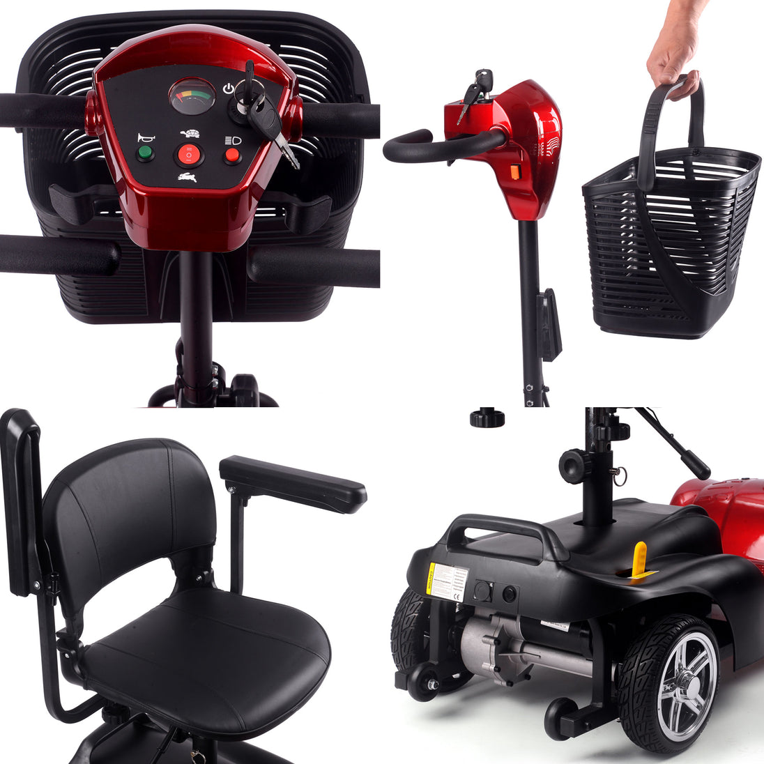 MotoTec Mobility Scooter 24v 250w Red - Image 8