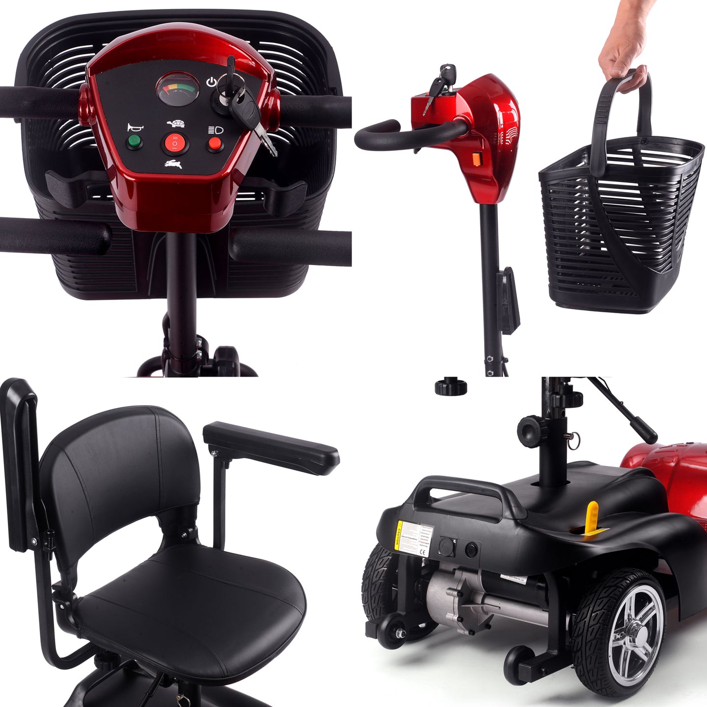 MotoTec Mobility Scooter 24v 250w Red - Image 8