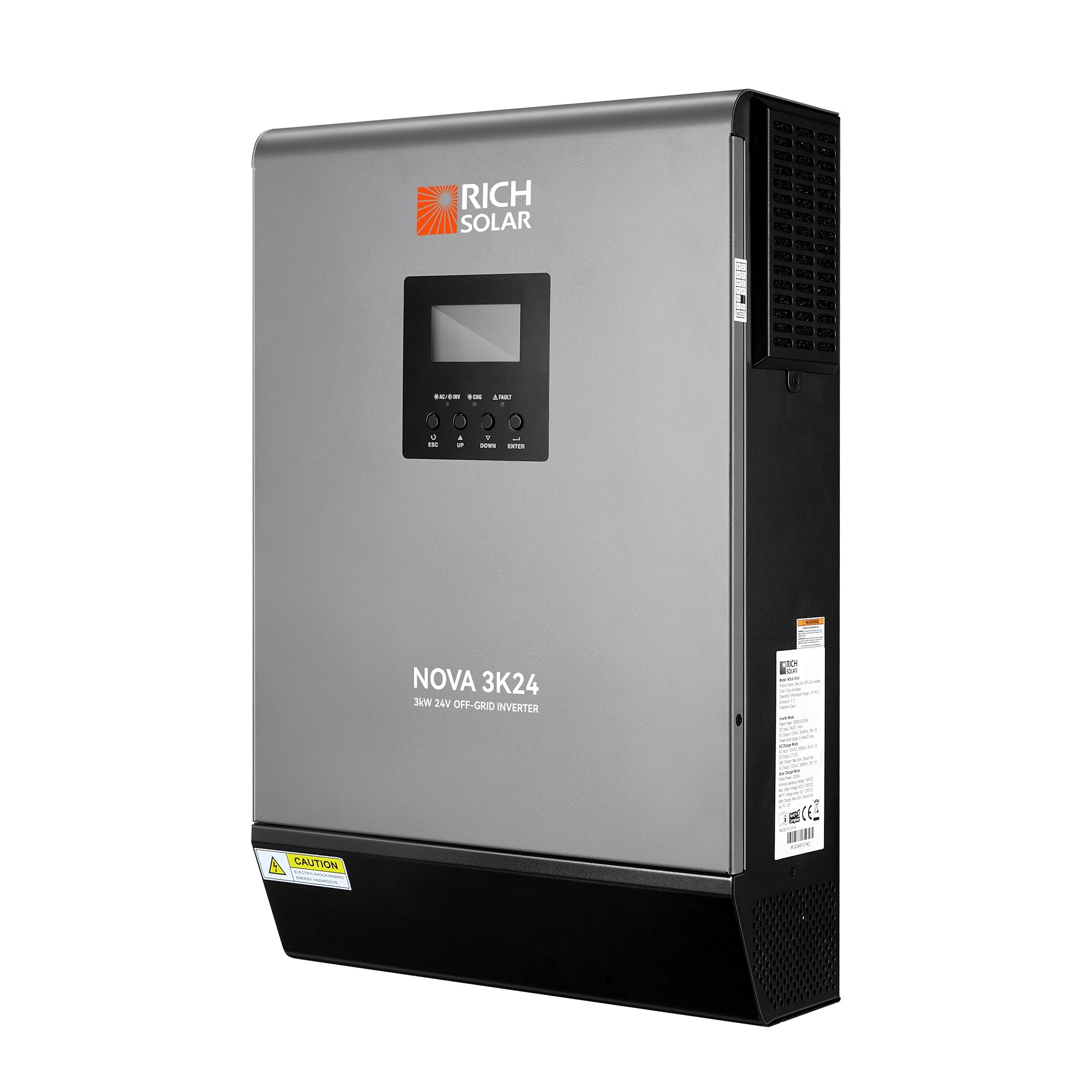 NOVA MAX 3K | 3000 Watt (3kW) 24 Volt Off-Grid Hybrid Solar Inverter | Powerful 3000W 24V Hybrid Inverter for RVs, Trailers, Campers, Vans, Trucks, Overlanders, Boats | #1 Ranked 24V Hybrid Inverter