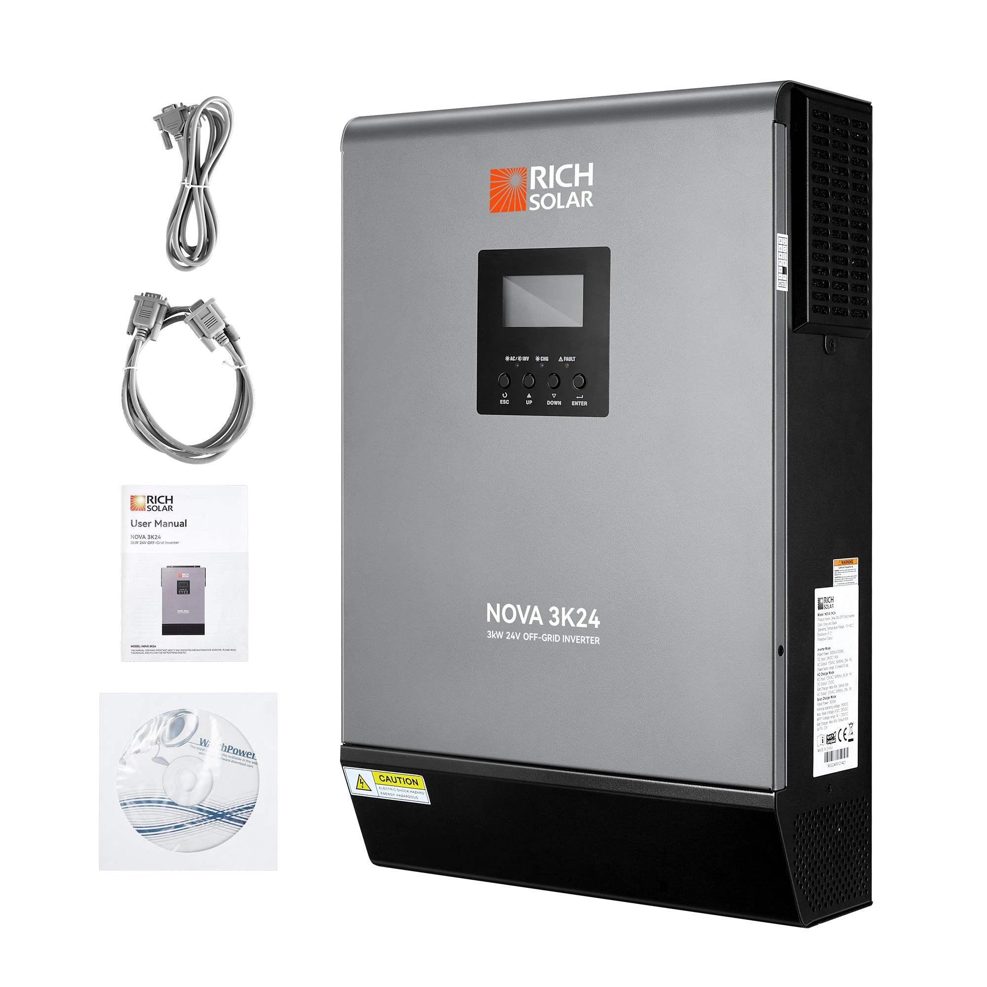NOVA MAX 3K | 3000 Watt (3kW) 24 Volt Off-Grid Hybrid Solar Inverter | Powerful 3000W 24V Hybrid Inverter for RVs, Trailers, Campers, Vans, Trucks, Overlanders, Boats | #1 Ranked 24V Hybrid Inverter