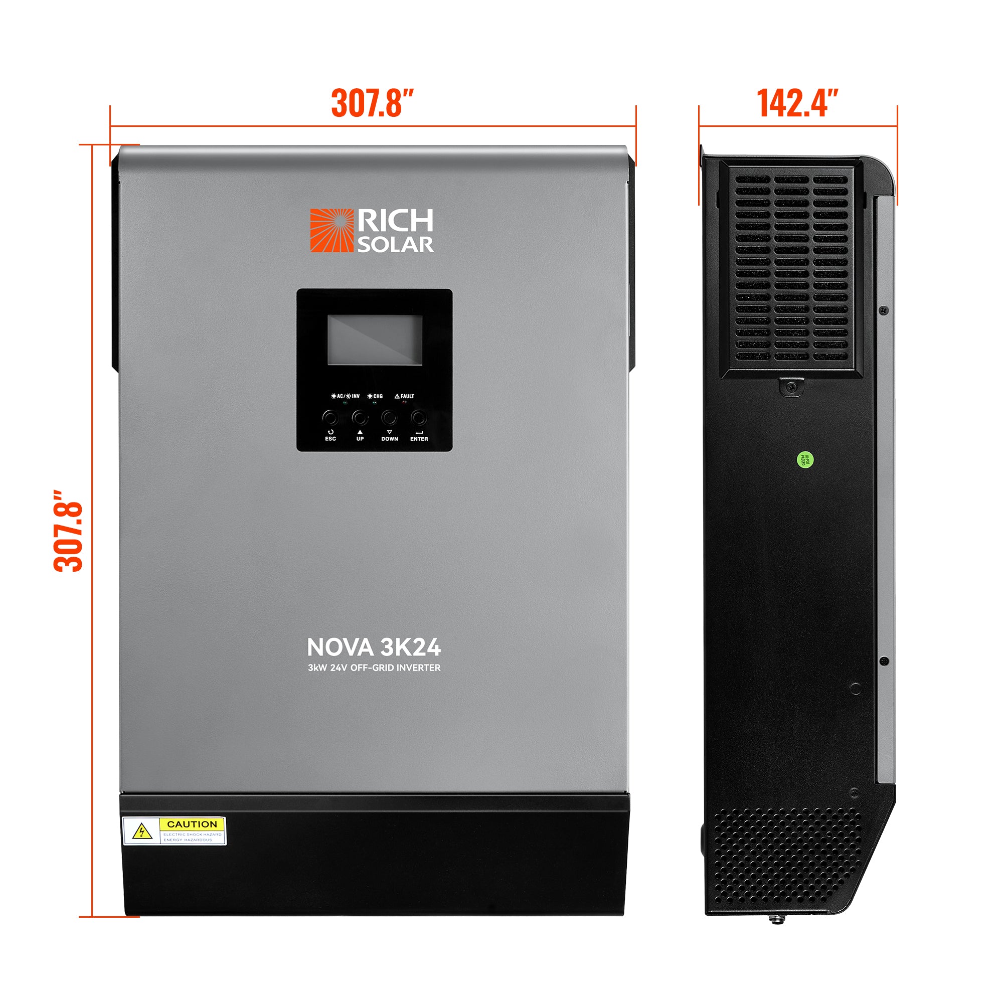 NOVA MAX 3K | 3000 Watt (3kW) 24 Volt Off-Grid Hybrid Solar Inverter | Powerful 3000W 24V Hybrid Inverter for RVs, Trailers, Campers, Vans, Trucks, Overlanders, Boats | #1 Ranked 24V Hybrid Inverter
