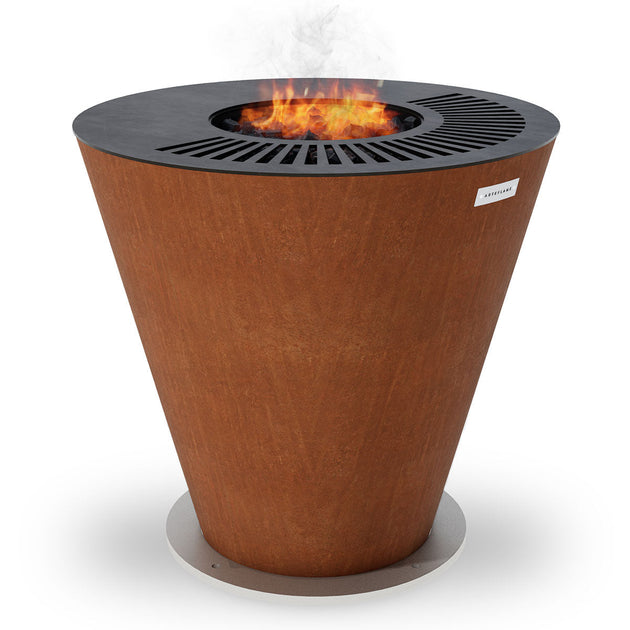 Arteflame Park Series - One-Piece CORTEN Steel Park Grill (30" / 40") with Half Griddle + Half Grill