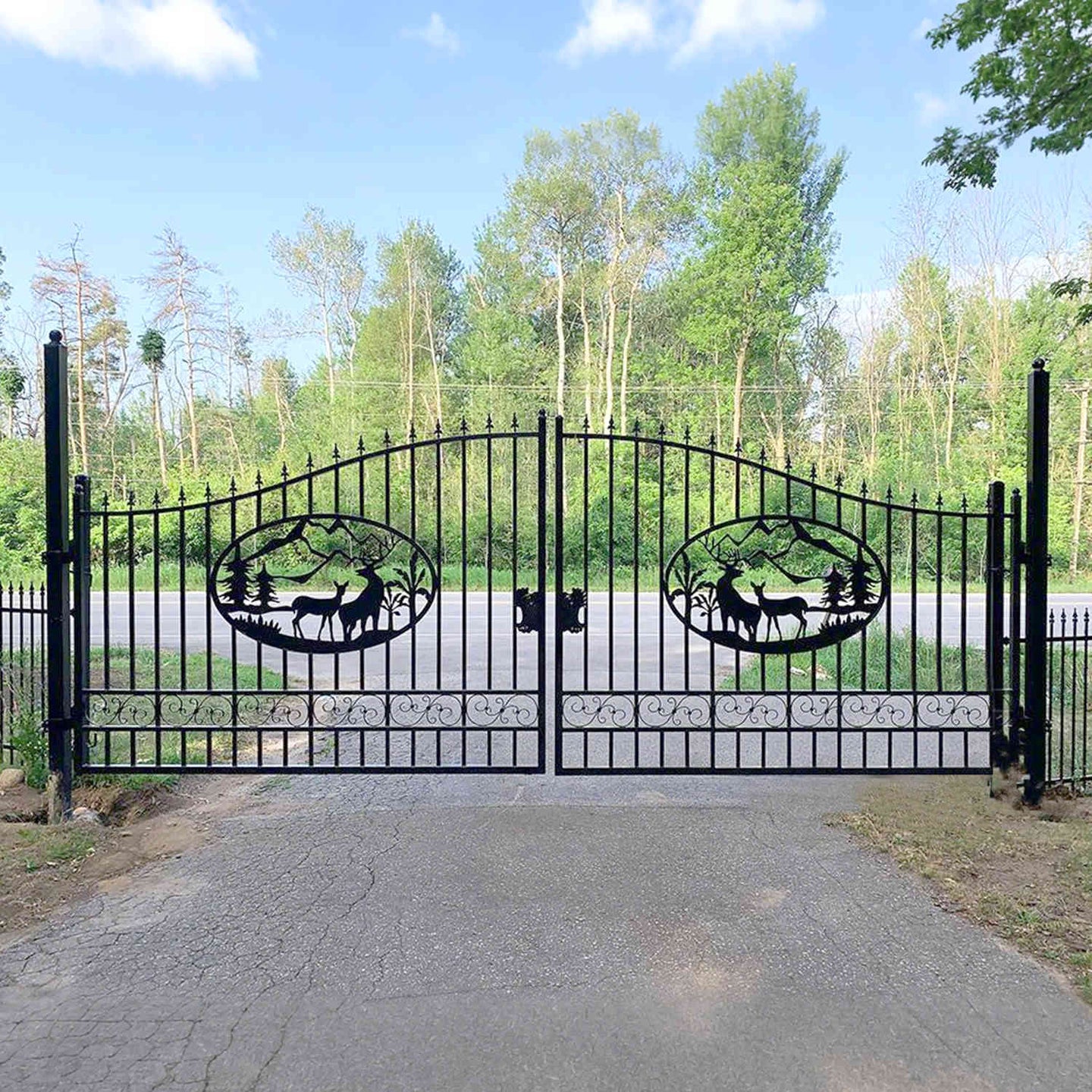 Chery Industrial 20x8 ft Steel Dual Swing Driveway Gate
