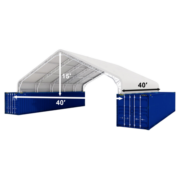 Chery Industrial 40'x40'x15' Double Truss Peak Container Canopy Shelter
