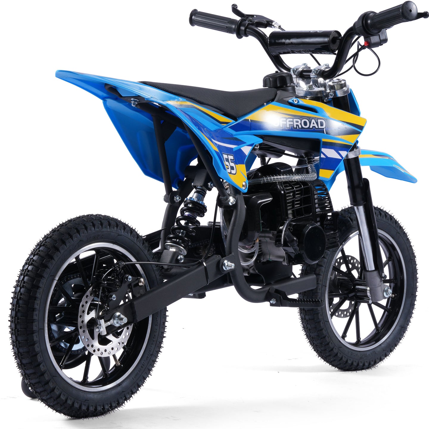 MotoTec Pioneer 49cc 2-Stroke Dirt Bike Blue - Image 3