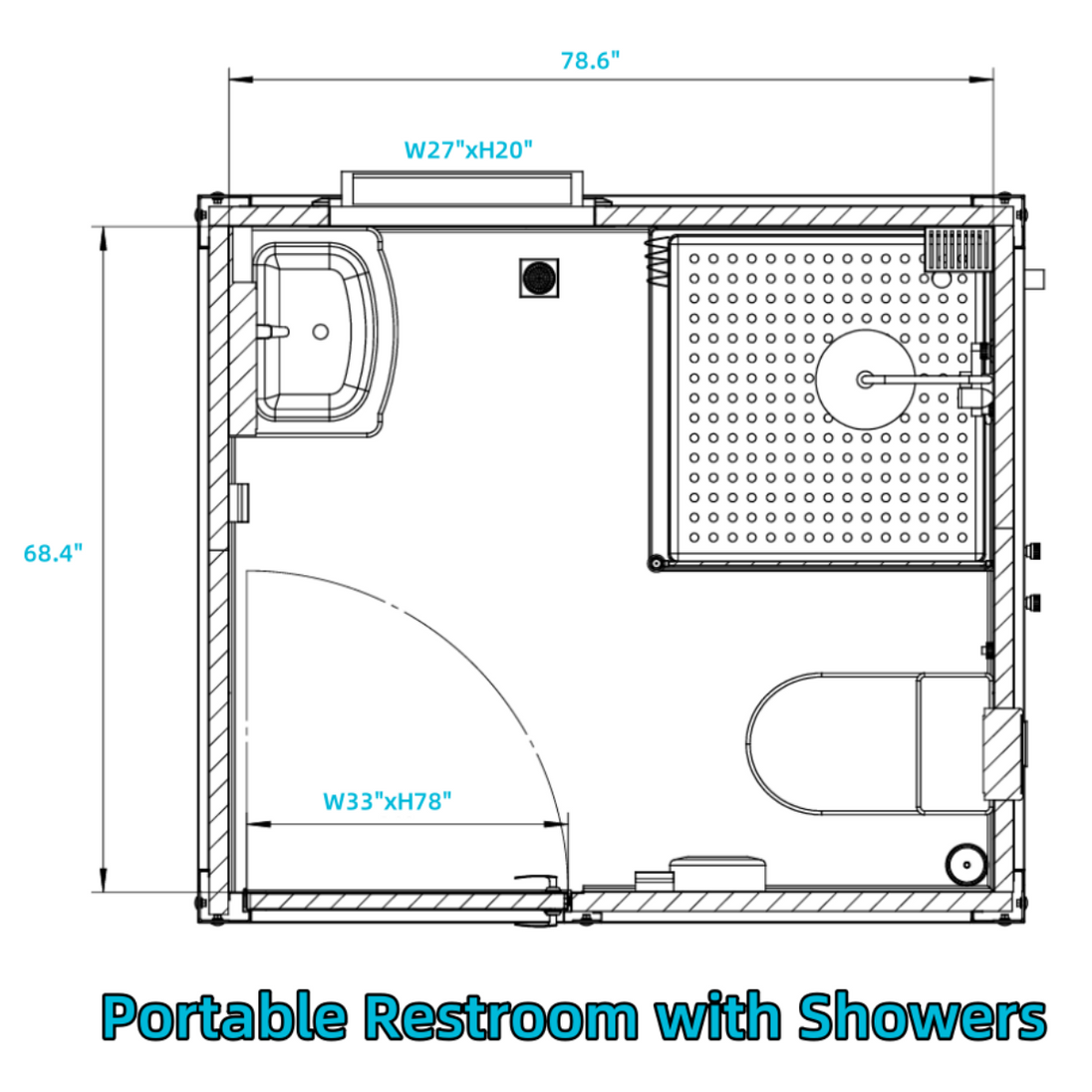 Chery Industrial Portable Restroom w/ Showers
