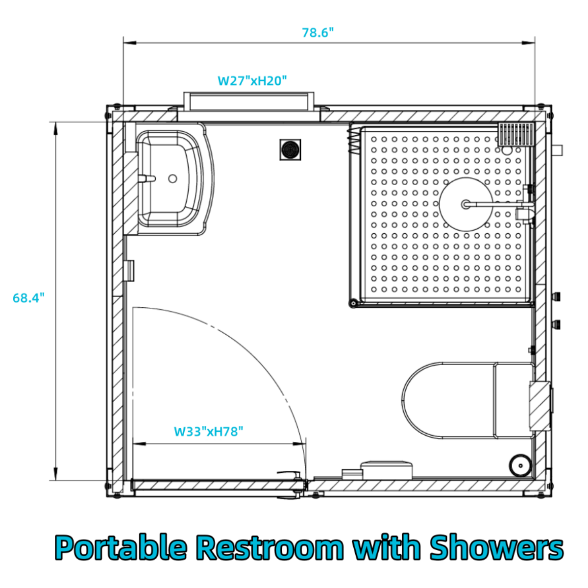 Chery Industrial Portable Restroom w/ Showers