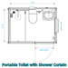 Chery Industrial Portable Toilet with Shower Curtain Style