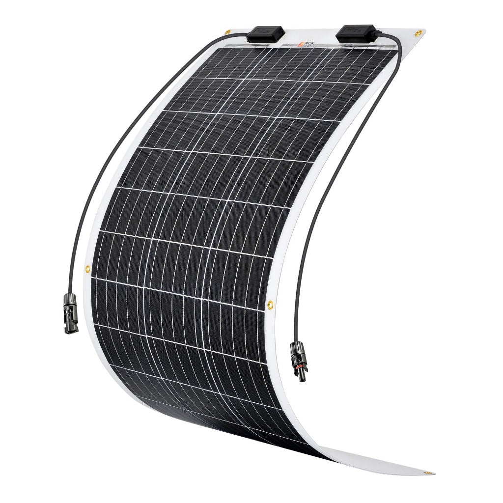 MEGA 100 FLEX | 100 Watt Flexible Solar Panel | Lightweight 12V Flexible Solar Panel for Vans, Boats, Trailers | High Efficiency