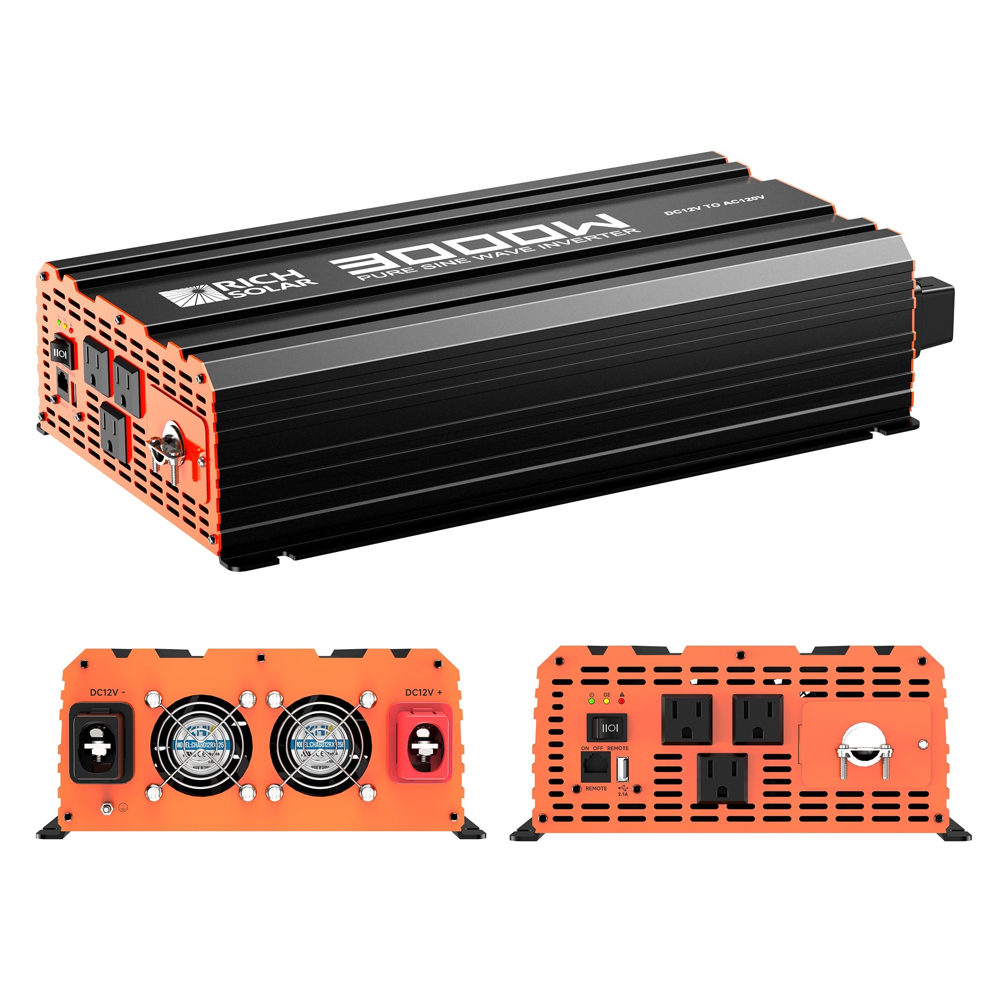 NOVA PURE 3K | 3000 Watt (3kW) 12 Volt Industrial Pure Sine Wave Inverter | Powerful 3000W 12V Off-Grid Inverter for RVs, Trailers, Campers, Vans, Trucks, Overlanders, Boats | Top Rated