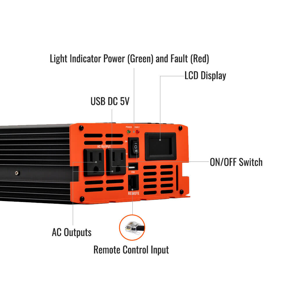 NOVA PURE 1.5K | 1500 (1.5kW) Watt 12 Volt Industrial Pure Sine Wave Inverter | Powerful 1500W 12V Off-Grid Inverter for RVs, Trailers, Campers, Vans, Trucks, Overlanders, Boats | Top Rated